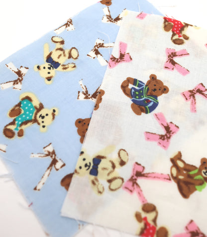 【25SS-235】おしゃれくまちゃん×リボンプリント綿ローン　/0.5ｙあたり = ～770円