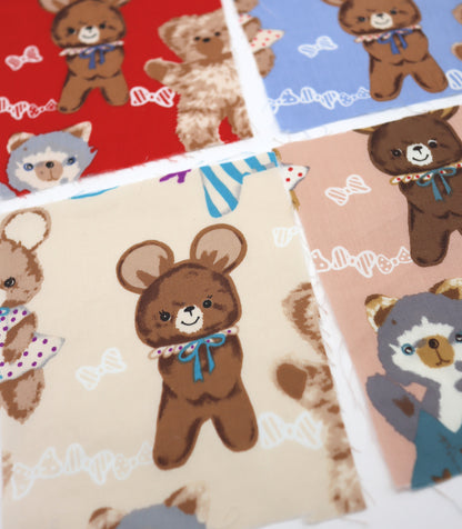 【25SS-236】アニマルズ×リボンプリント綿ローン　/0.5ｙあたり = ～685円