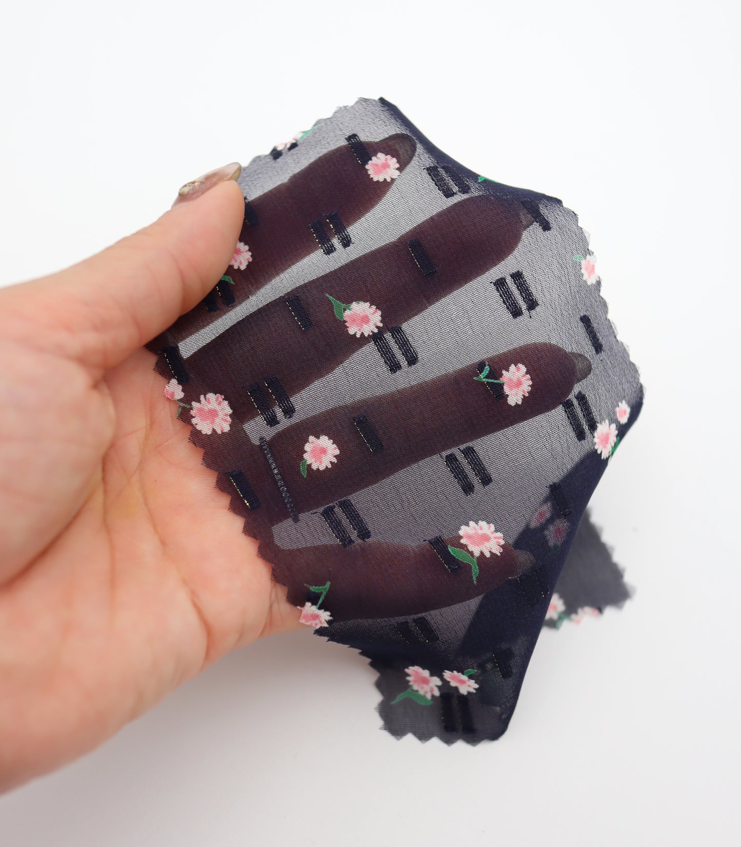 【25SS-237】小花柄プリントカットドビーシフォン　/0.5ｙあたり = ～785円