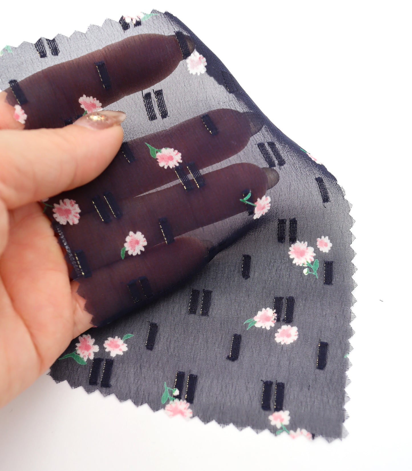 【25SS-237】小花柄プリントカットドビーシフォン　/0.5ｙあたり = ～785円