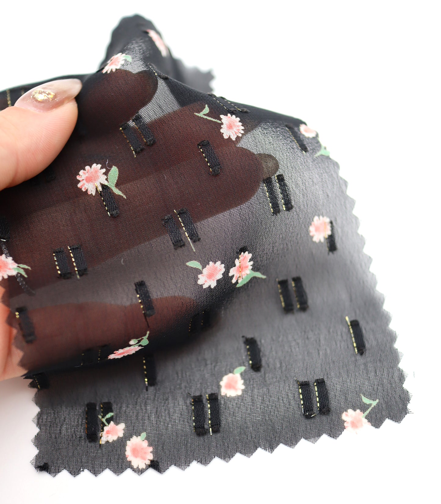 【25SS-237】小花柄プリントカットドビーシフォン　/0.5ｙあたり = ～785円