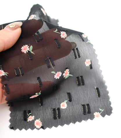 【25SS-237】小花柄プリントカットドビーシフォン　/0.5ｙあたり = ～785円