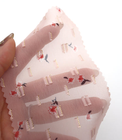 【25SS-237】小花柄プリントカットドビーシフォン　/0.5ｙあたり = ～785円