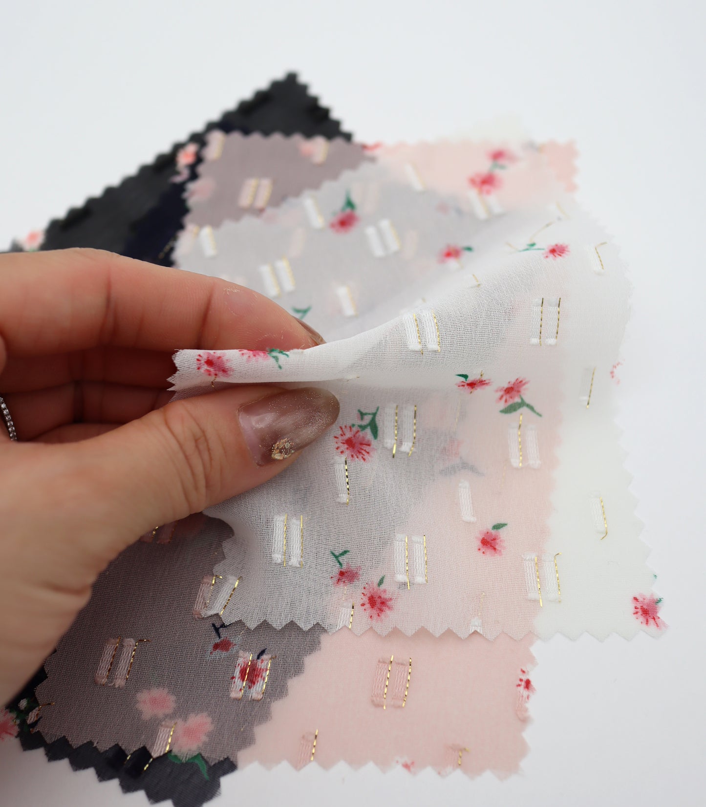 【25SS-237】小花柄プリントカットドビーシフォン　/0.5ｙあたり = ～785円