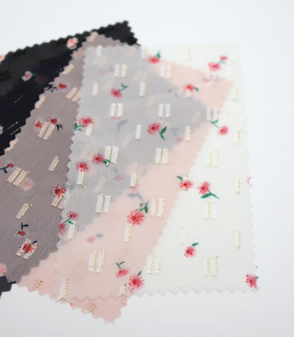 【25SS-237】小花柄プリントカットドビーシフォン　/0.5ｙあたり = ～785円