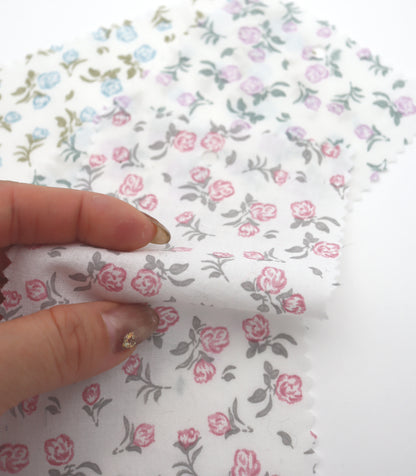 【25SS-256】ローズプリント綿ローン　/0.5ｙあたり = ～625円