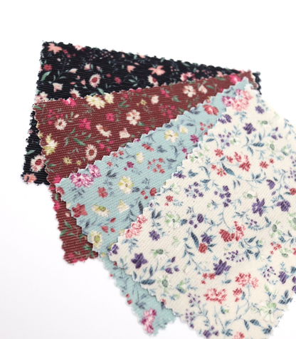 【25SS-126】小花柄プリントコーデュロイ　/0.5ｙあたり=～980円