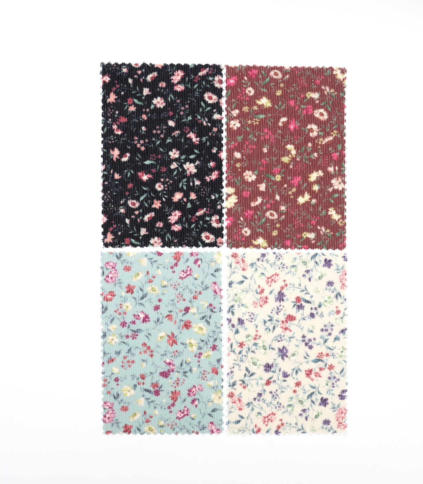 【25SS-126】小花柄プリントコーデュロイ　/0.5ｙあたり=～980円