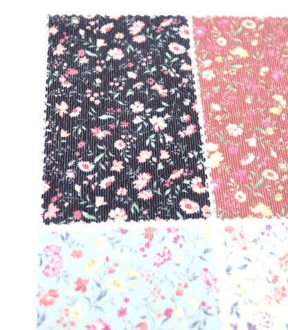 【25SS-126】小花柄プリントコーデュロイ　/0.5ｙあたり=～980円