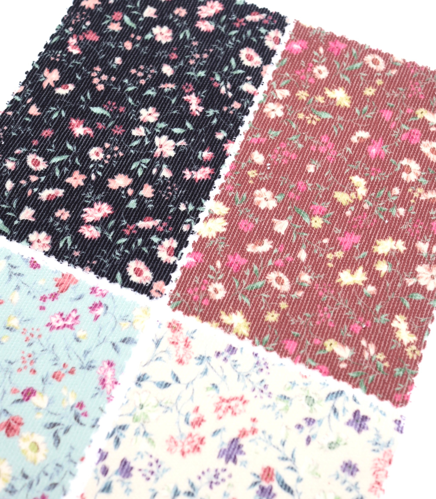 【25SS-126】小花柄プリントコーデュロイ　/0.5ｙあたり=～980円