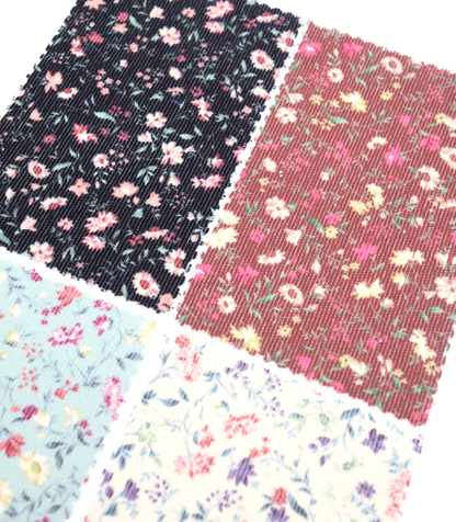 【25SS-126】小花柄プリントコーデュロイ　/0.5ｙあたり=～980円