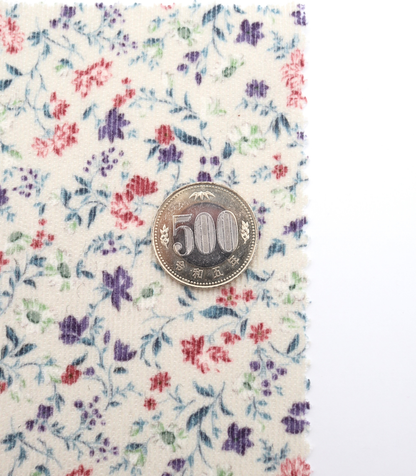 【25SS-126】小花柄プリントコーデュロイ　/0.5ｙあたり=～980円