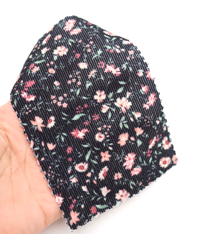 【25SS-126】小花柄プリントコーデュロイ　/0.5ｙあたり=～980円