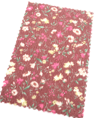 【25SS-126】小花柄プリントコーデュロイ　/0.5ｙあたり=～980円