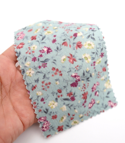 【25SS-126】小花柄プリントコーデュロイ　/0.5ｙあたり=～980円