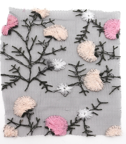 【25SS-392】フラワー刺繍チュールレース　/0.5ｙあたり=～1250円