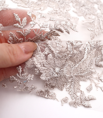 【25SS-390】スカラップチュール刺繍レース　/0.5ｙあたり=～1700円