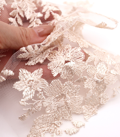 【25SS-390】スカラップチュール刺繍レース　/0.5ｙあたり=～1700円