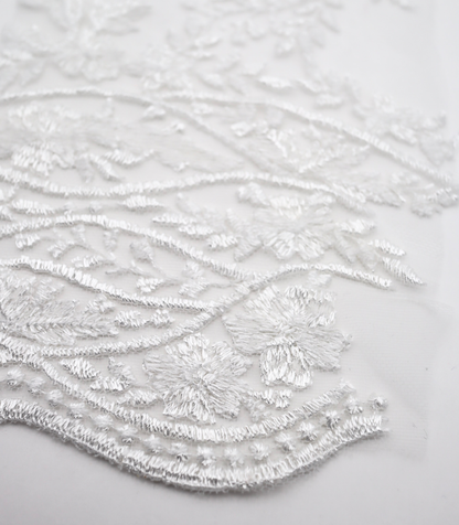 【25SS-390】スカラップチュール刺繍レース　/0.5ｙあたり=～1700円