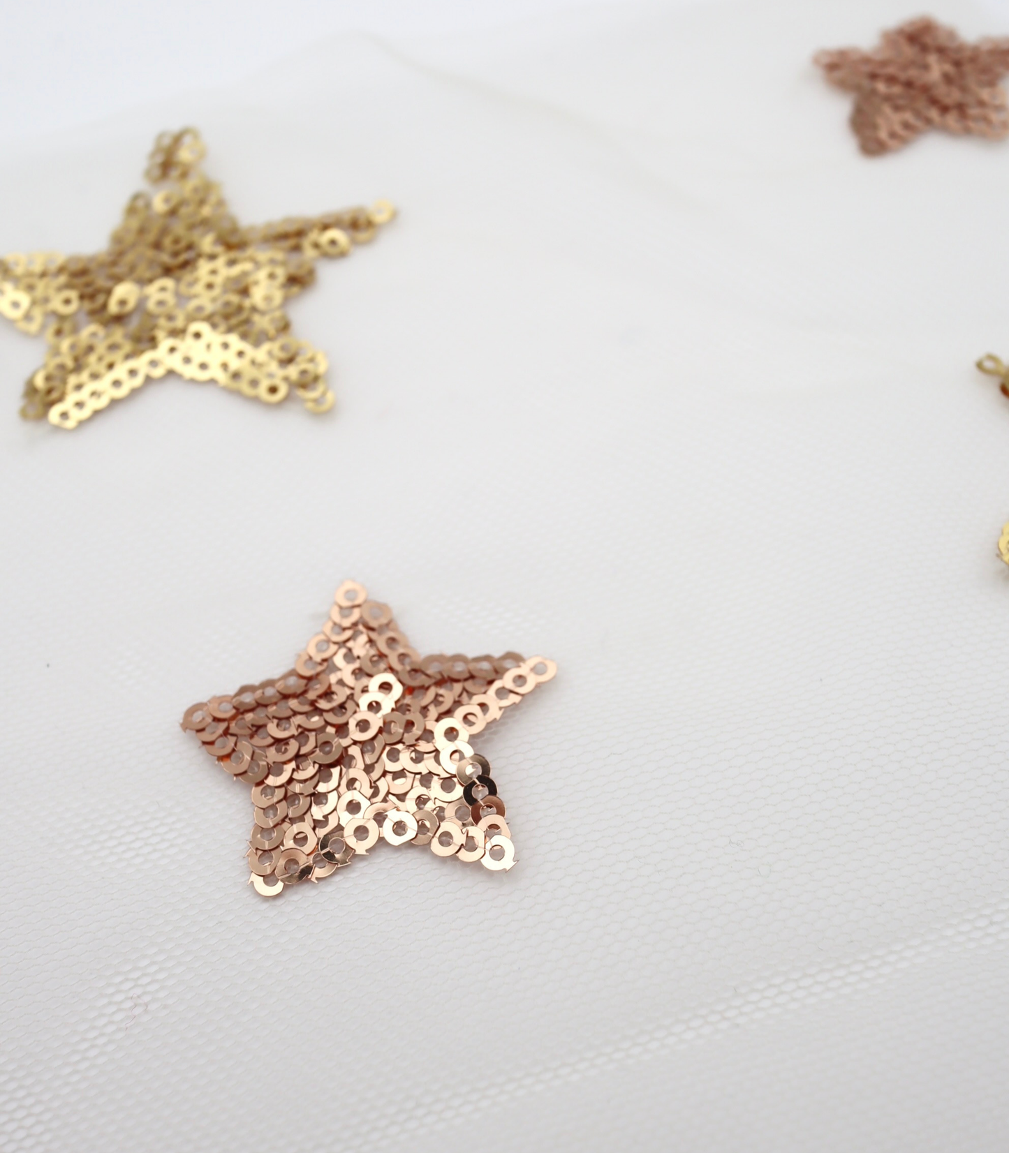 【25SS-395】星柄スパンコール刺繍チュール　/0.5ｙあたり=～1320円