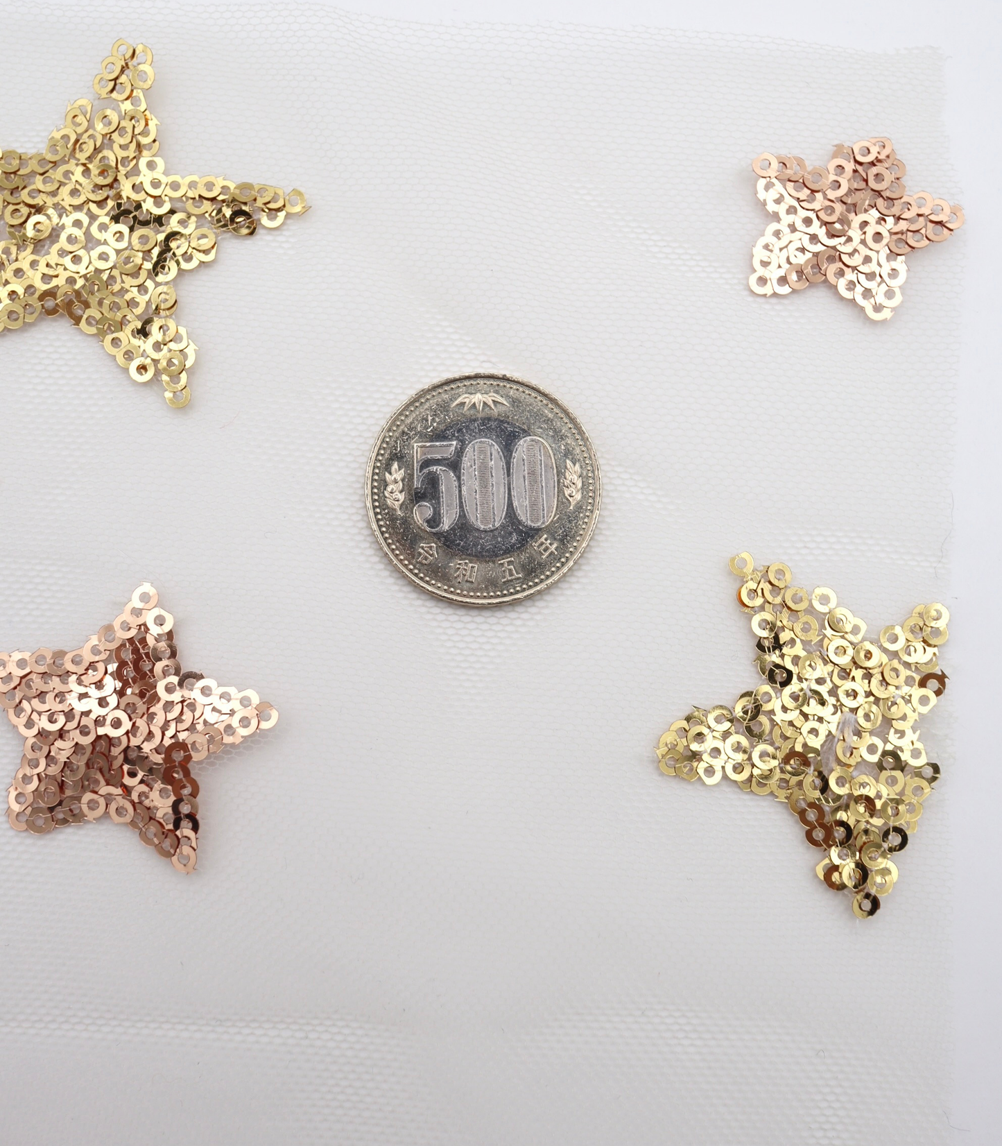 【25SS-395】星柄スパンコール刺繍チュール　/0.5ｙあたり=～1320円