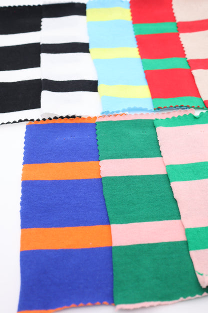【25SS-473】カラフル太ピッチボーダー天竺ニット　/0.5ｙあたり=～800円