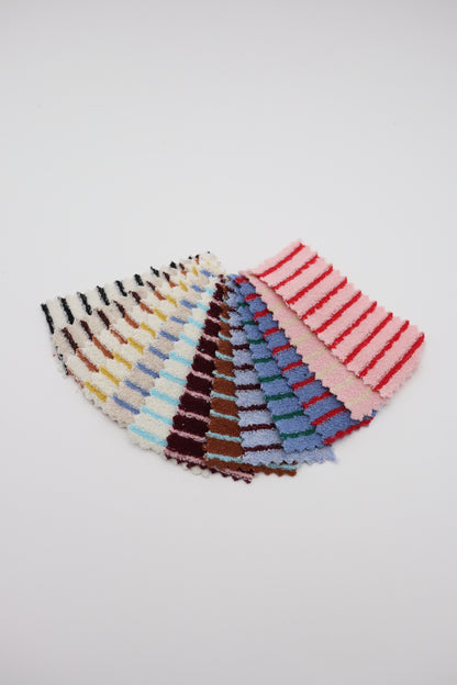 【25SS-474】カラフル細ピッチボーダーパイルニット　/0.5ｙあたり=～1150円