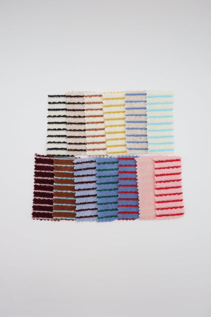【25SS-474】カラフル細ピッチボーダーパイルニット　/0.5ｙあたり=～1150円