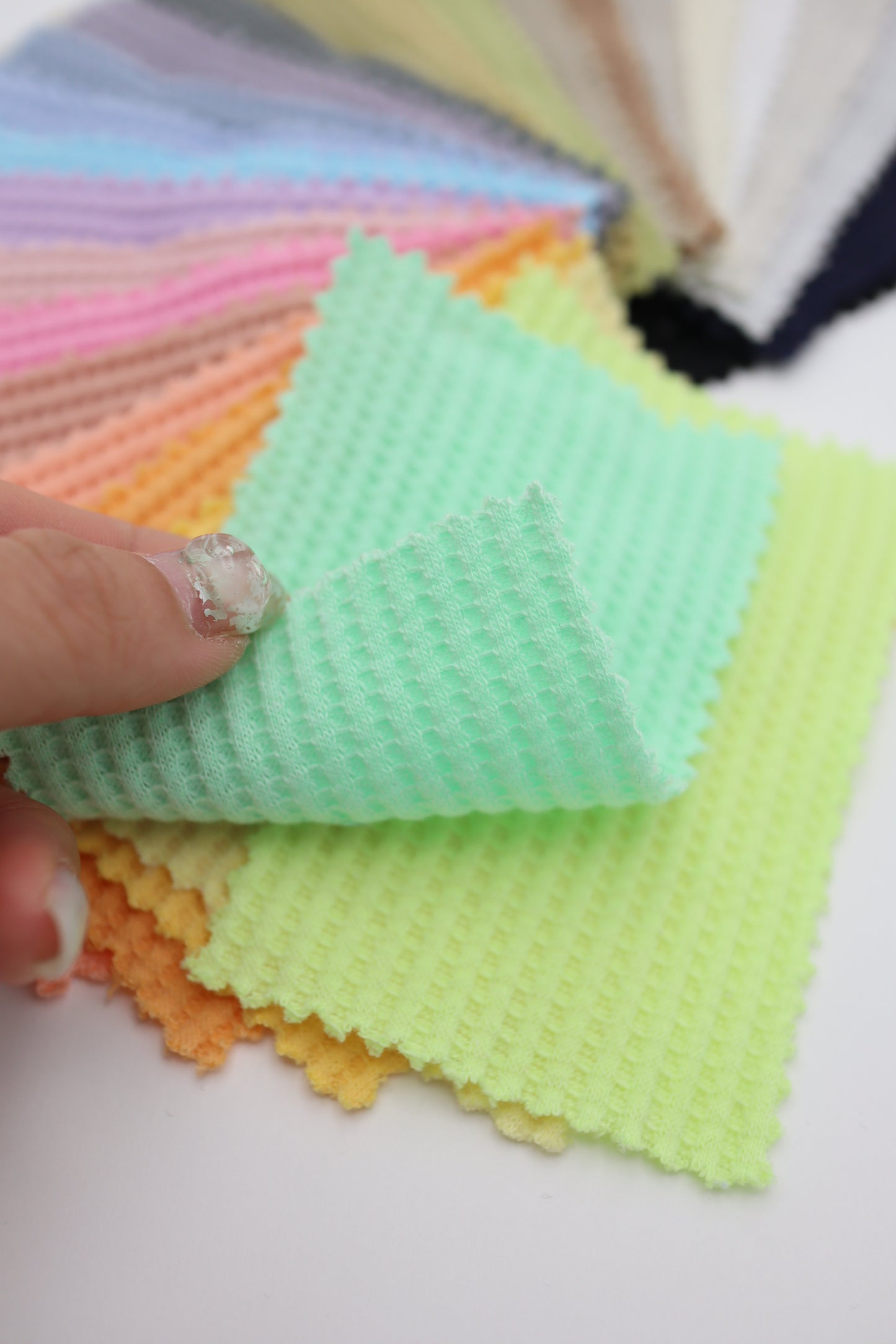 【25SS-465】カラフルカラバリ豊富！ワッフルニット　/0.5ｙあたり=～710円