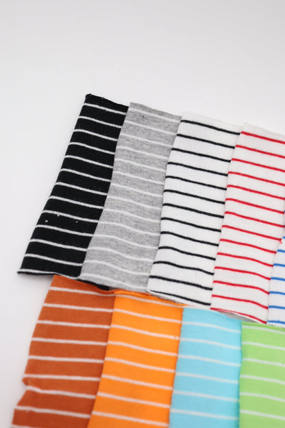 【25SS-475】カラフル細ピッチボーダー天竺ニット　/0.5ｙあたり=～860円