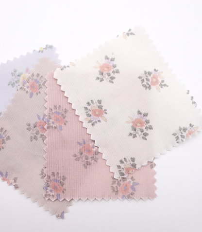 【25SS-118】小花柄プリントコーデュロイ　/0.5ｙあたり=～ 835円