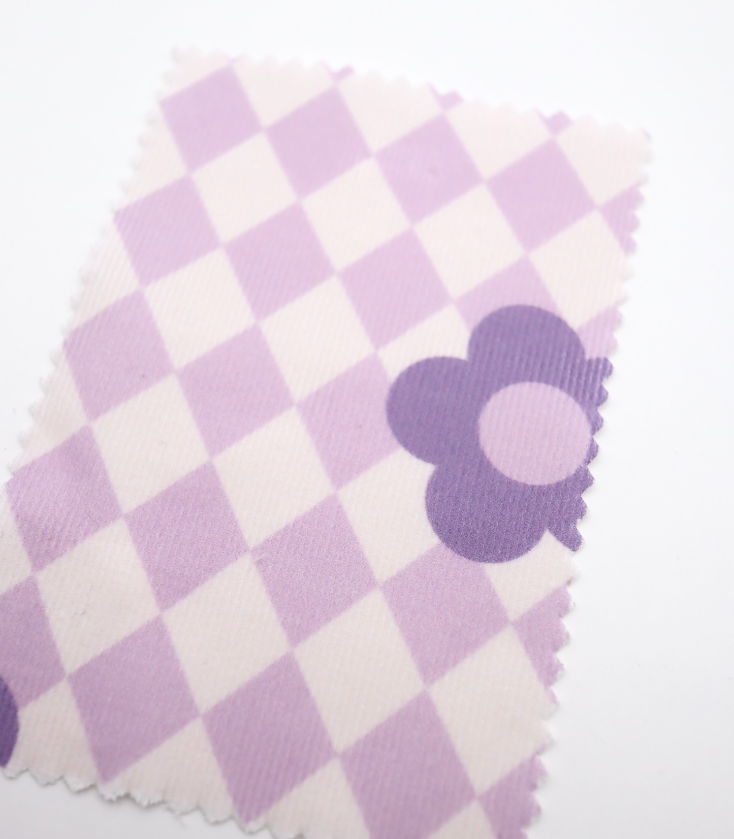 【25SS-120】レトロフラワー×ダイヤチェックプリントコーデュロイ　/0.5ｙあたり=～930円