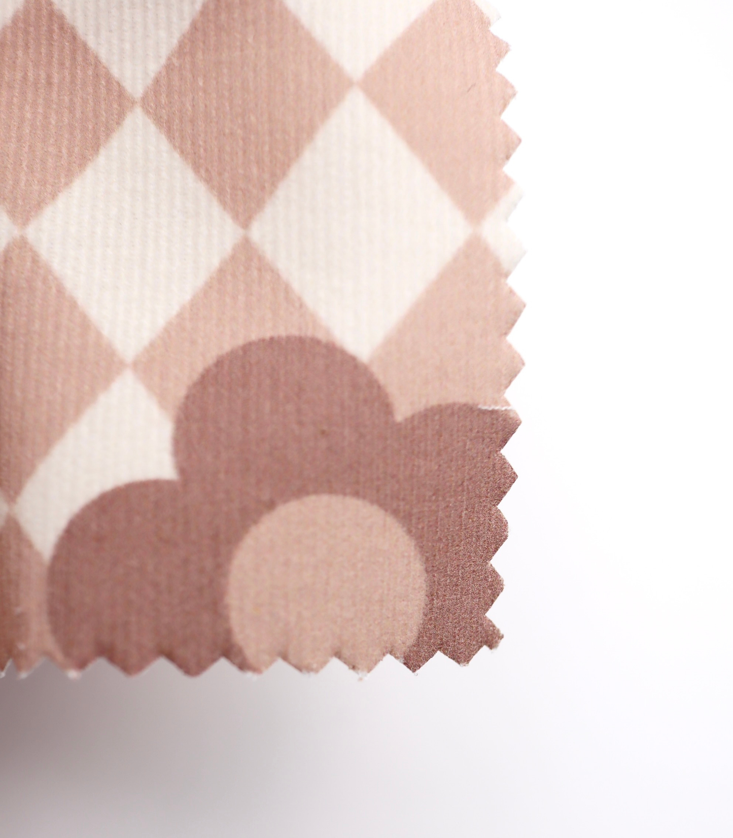 【25SS-120】レトロフラワー×ダイヤチェックプリントコーデュロイ　/0.5ｙあたり=～930円