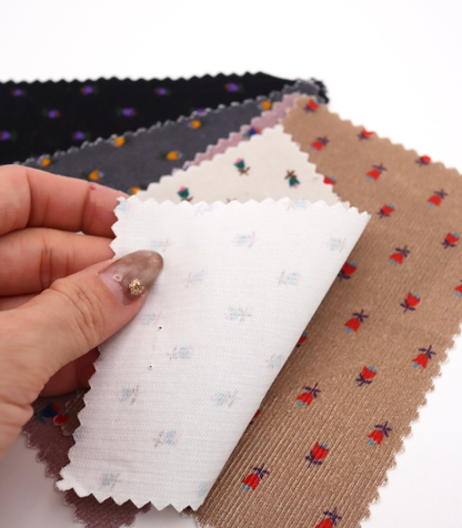 【25SS-124】小花柄プリントコーデュロイ　/0.5ｙあたり=～960円