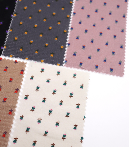 【25SS-124】小花柄プリントコーデュロイ　/0.5ｙあたり=～960円