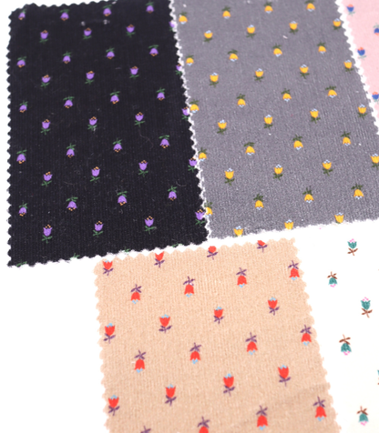 【25SS-124】小花柄プリントコーデュロイ　/0.5ｙあたり=～960円