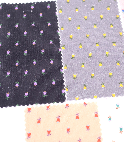 【25SS-124】小花柄プリントコーデュロイ　/0.5ｙあたり=～960円