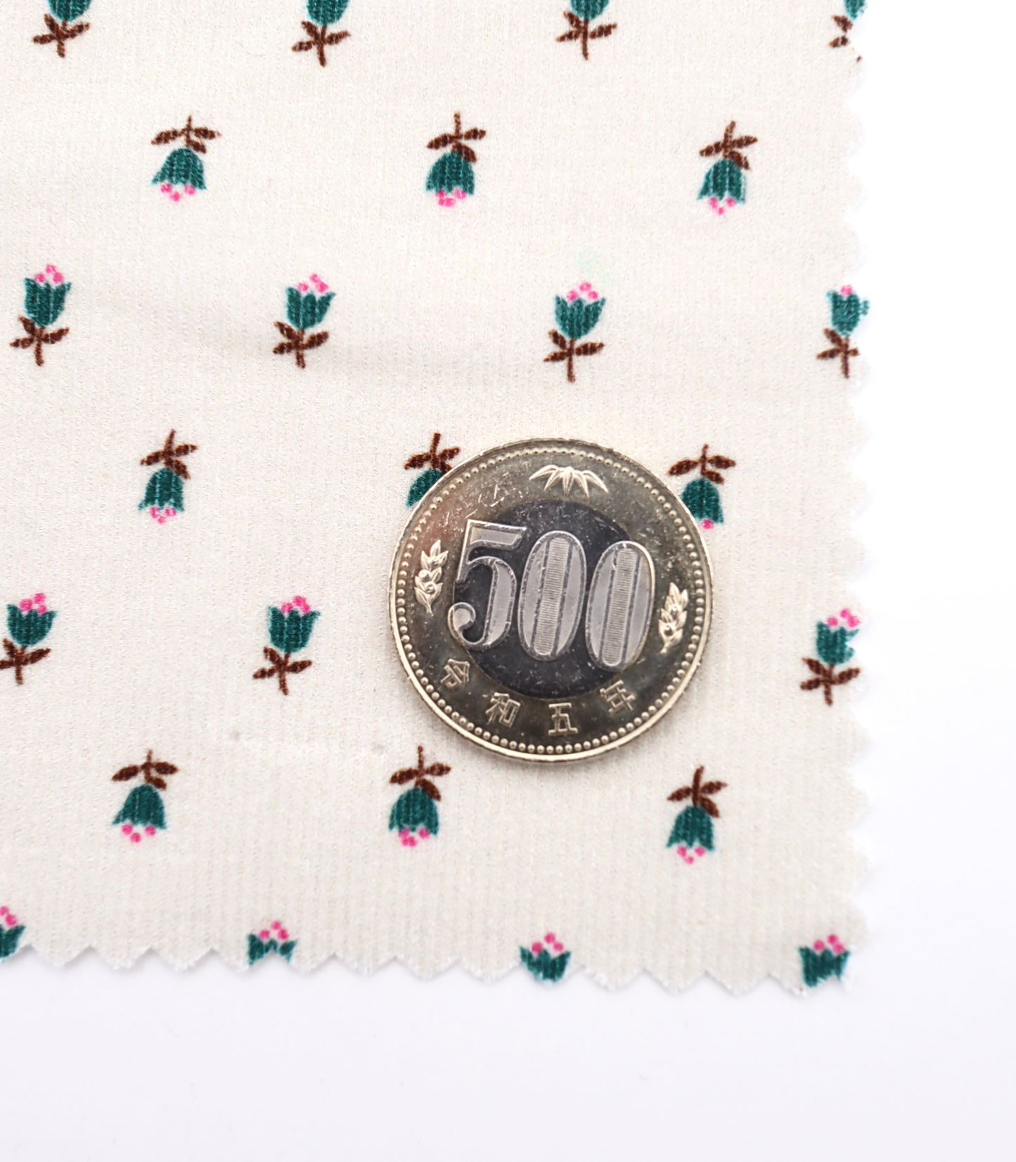 【25SS-124】小花柄プリントコーデュロイ　/0.5ｙあたり=～960円