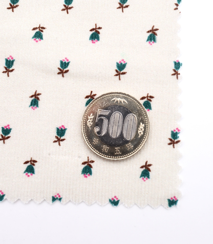 【25SS-124】小花柄プリントコーデュロイ　/0.5ｙあたり=～960円