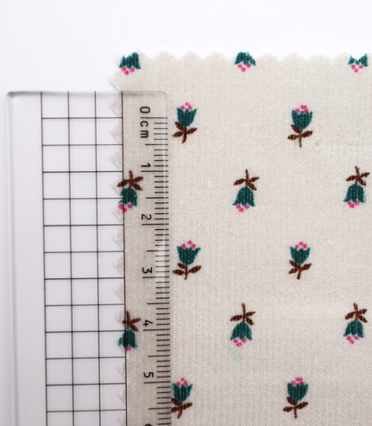 【25SS-124】小花柄プリントコーデュロイ　/0.5ｙあたり=～960円