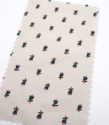 【25SS-124】小花柄プリントコーデュロイ　/0.5ｙあたり=～960円