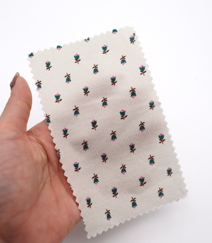 【25SS-124】小花柄プリントコーデュロイ　/0.5ｙあたり=～960円