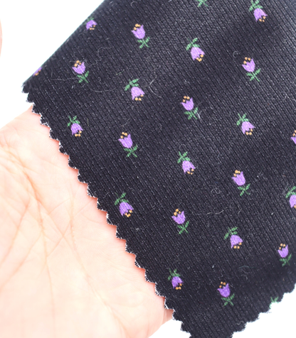 【25SS-124】小花柄プリントコーデュロイ　/0.5ｙあたり=～960円