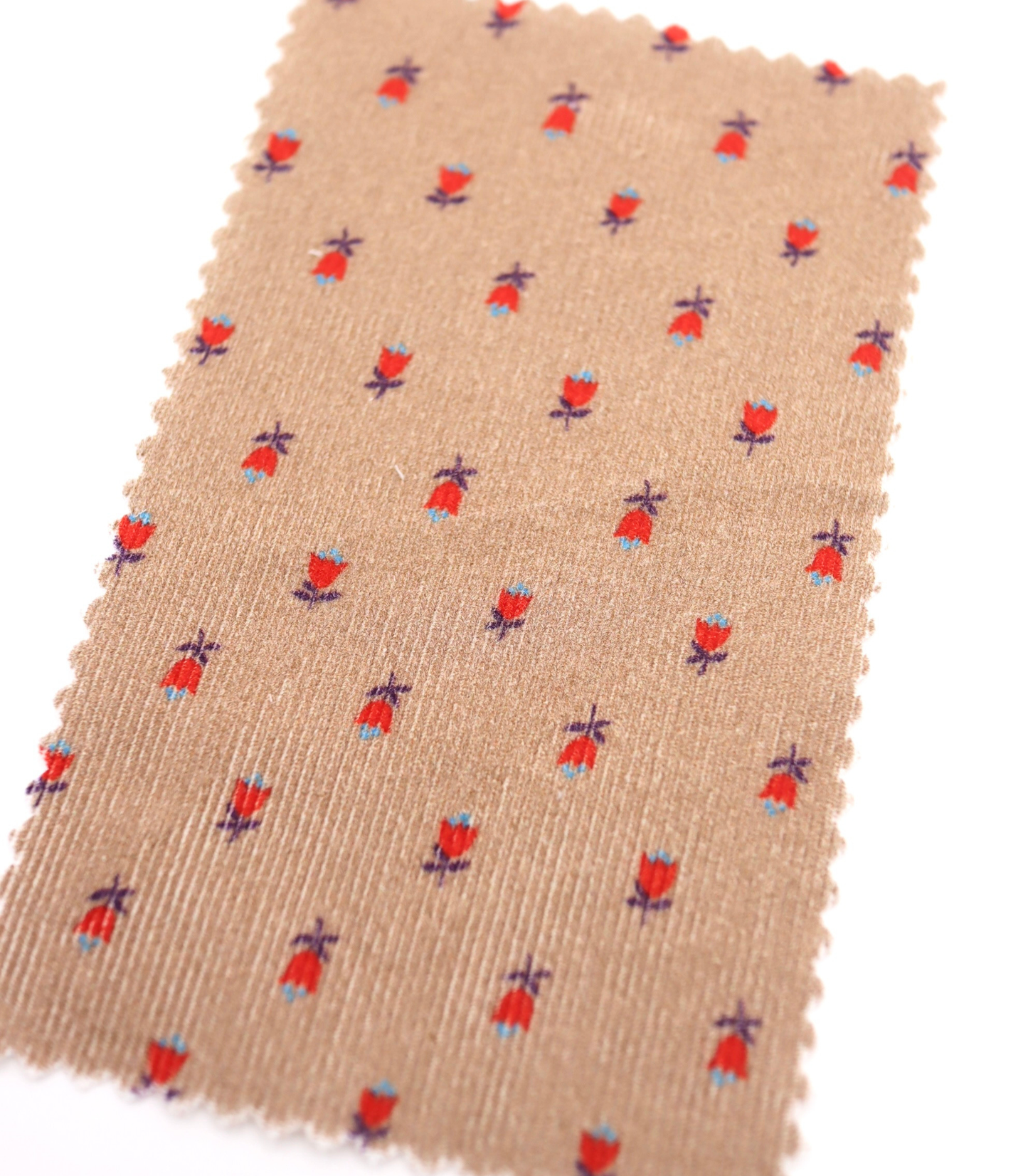 【25SS-124】小花柄プリントコーデュロイ　/0.5ｙあたり=～960円