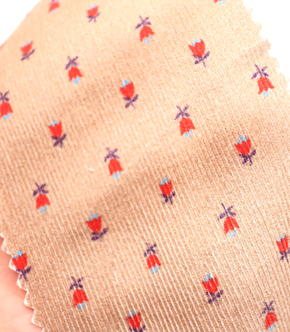 【25SS-124】小花柄プリントコーデュロイ　/0.5ｙあたり=～960円