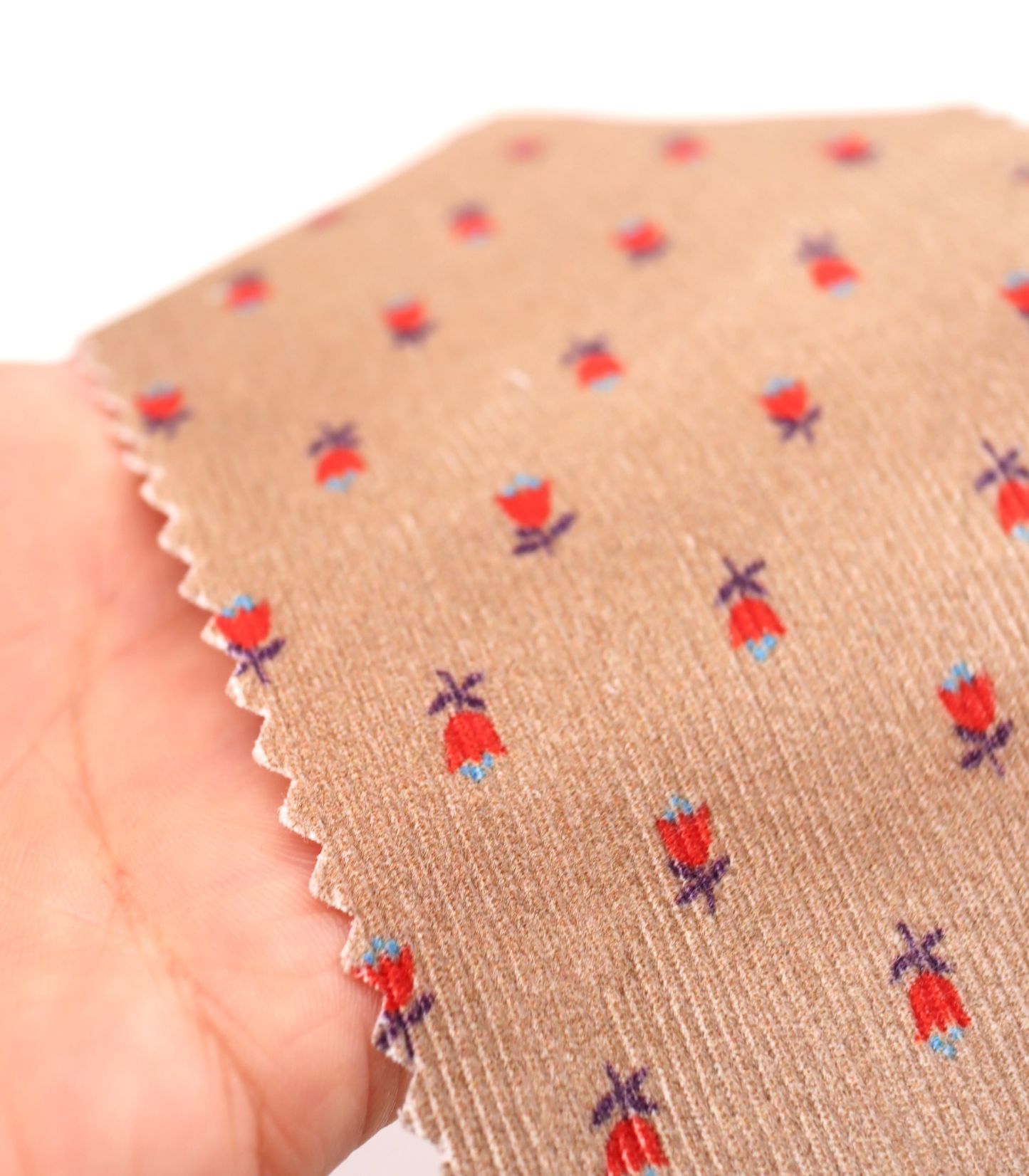 【25SS-124】小花柄プリントコーデュロイ　/0.5ｙあたり=～960円