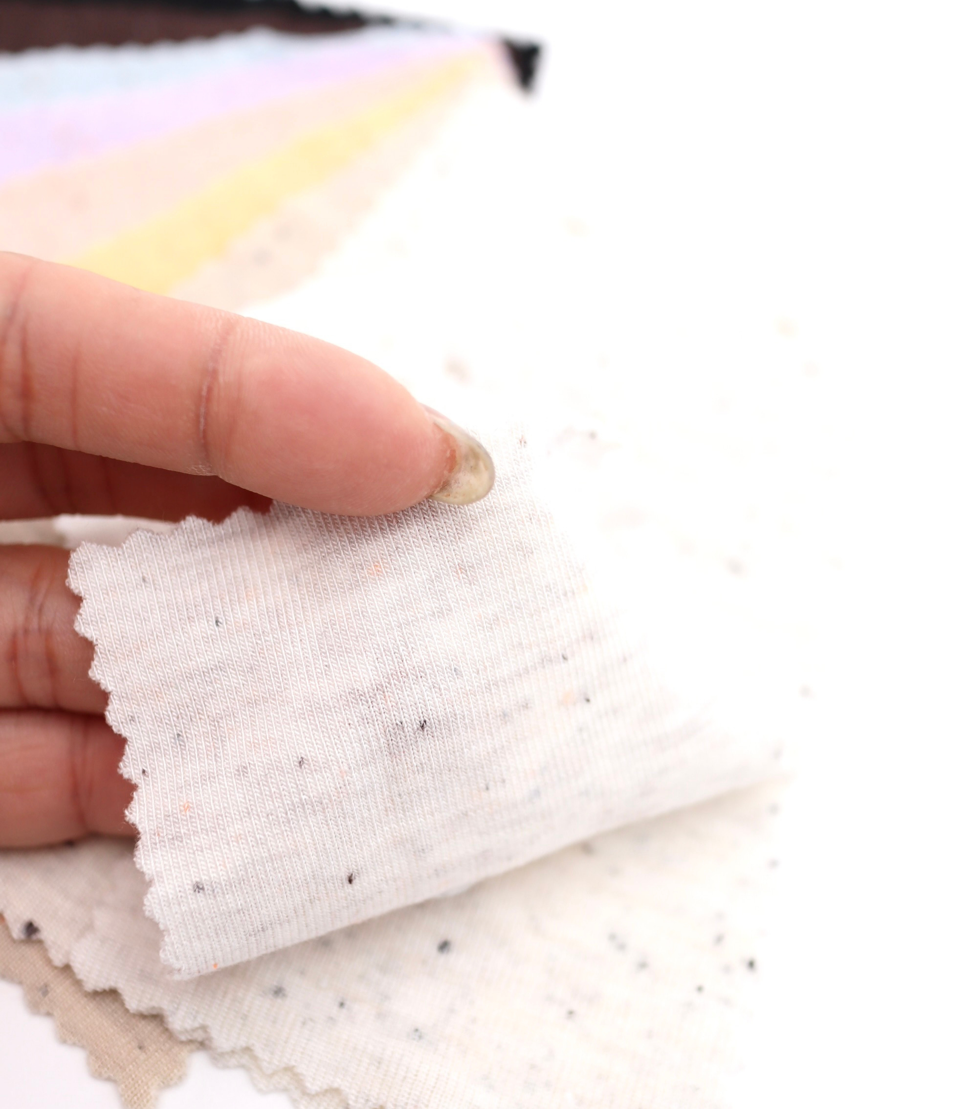 韓国生地カラフル糸入りつぶつぶフライス　拡大
