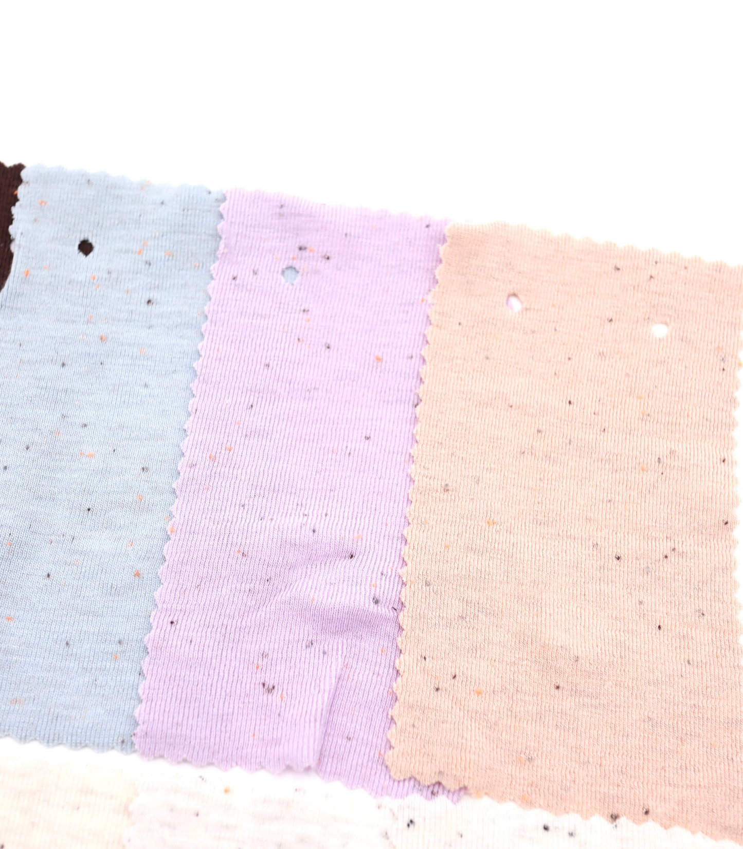 韓国生地カラフル糸入りつぶつぶフライスサックス、ラベンダー、ベージュ