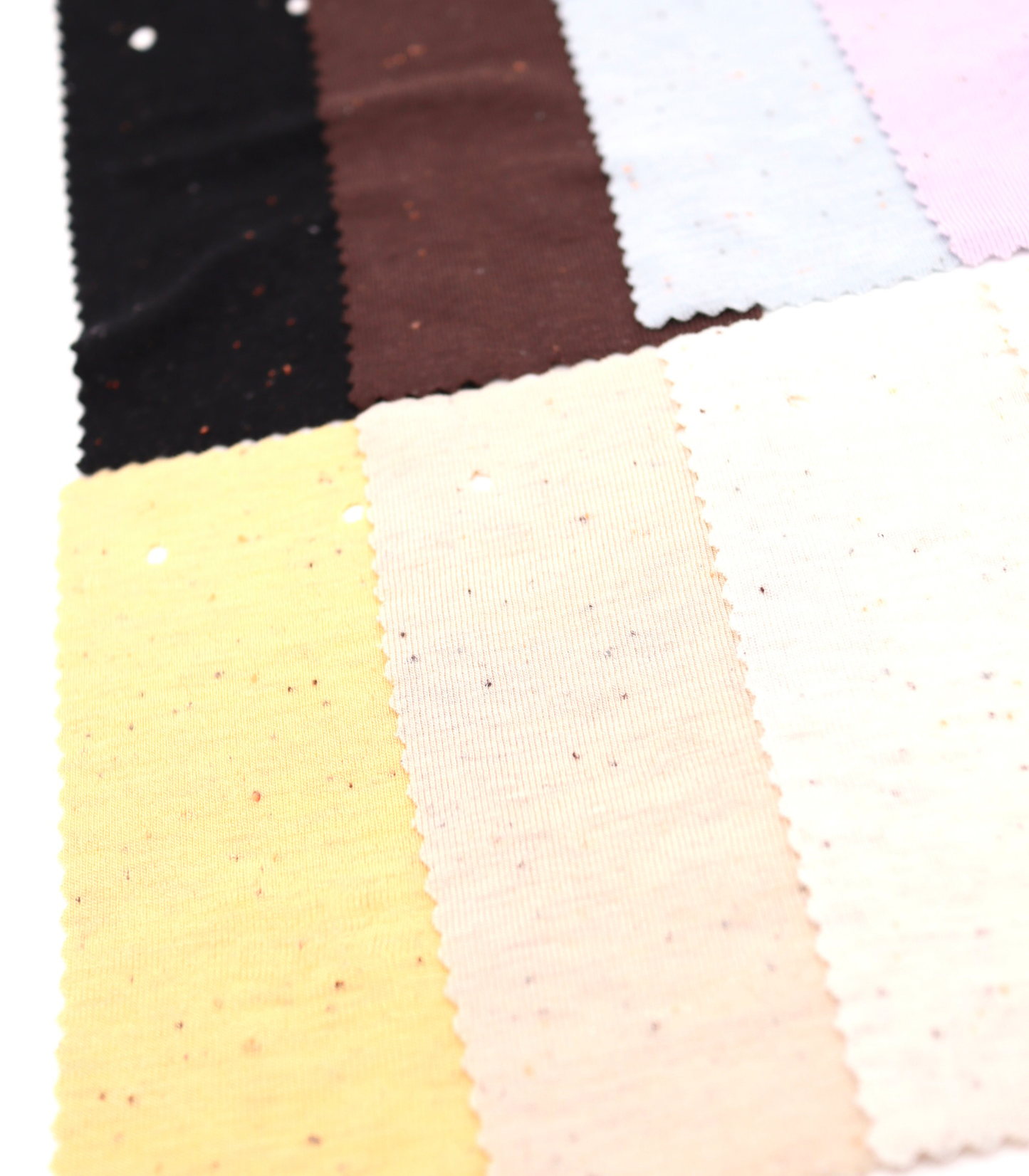 韓国生地カラフル糸入りつぶつぶフライスイエロー　ベージュ　オフ