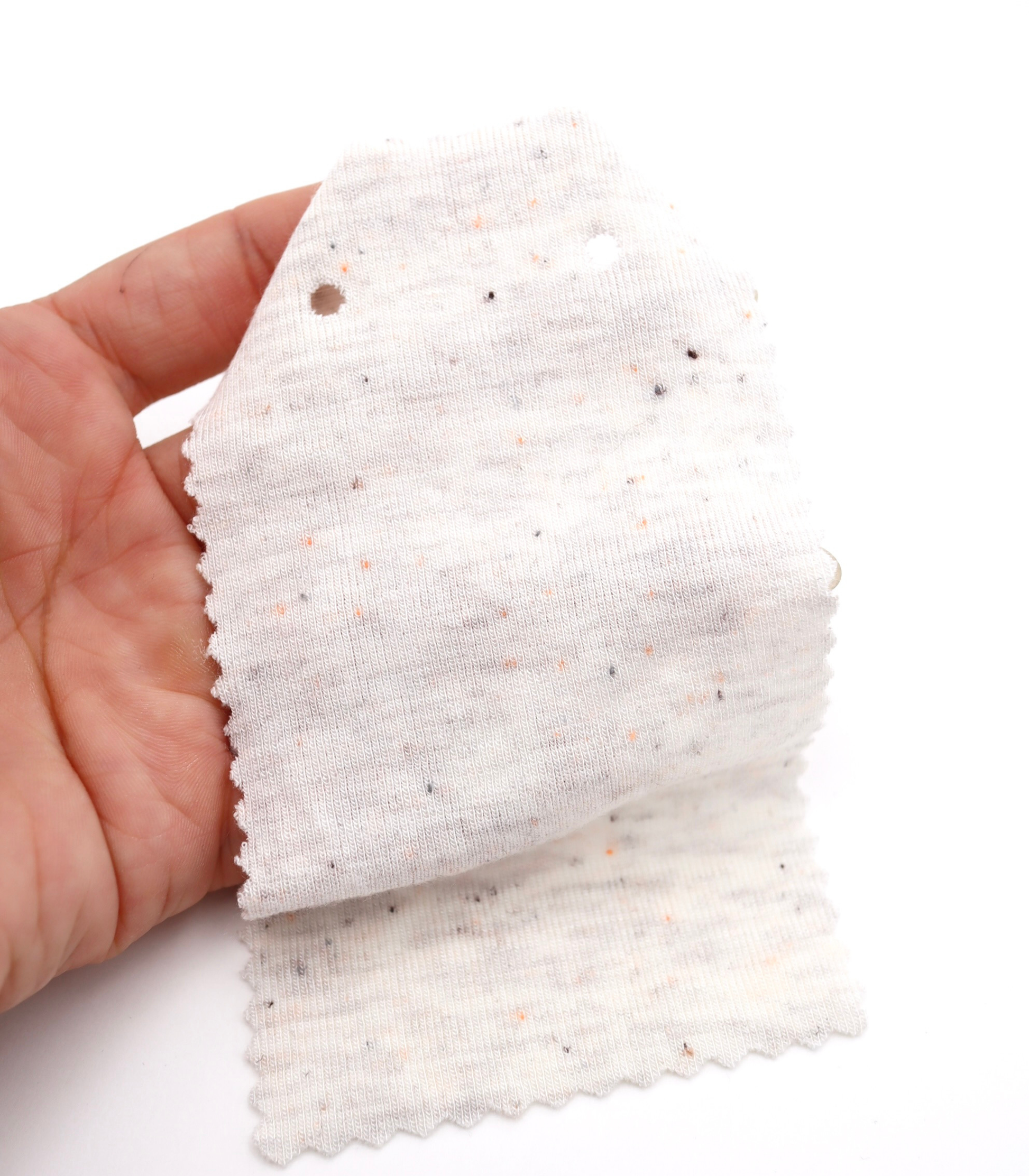 韓国生地カラフル糸入りつぶつぶフライス　素材感
